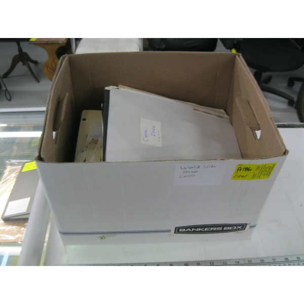 BOX OF WORLD WIDE STAMPS - 1000s