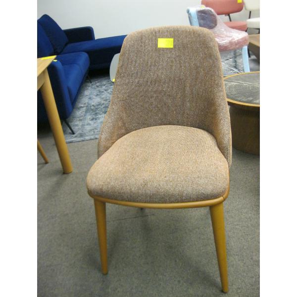 RED TINGE WOOD FRAMED DINING CHAIR