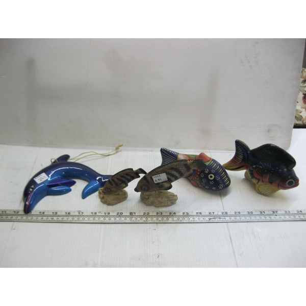 5 FISH FIGURINES