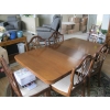 Image 2 : DUNCAN PHYFE MAHOGANY DINING TABLE W/6 HARDBACK CHAIRS