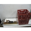 Image 1 : BIN OF MISC. WOOD & METAL WOOD PLANE, DRILL, BENCH VISE, HATCHET, ETC.