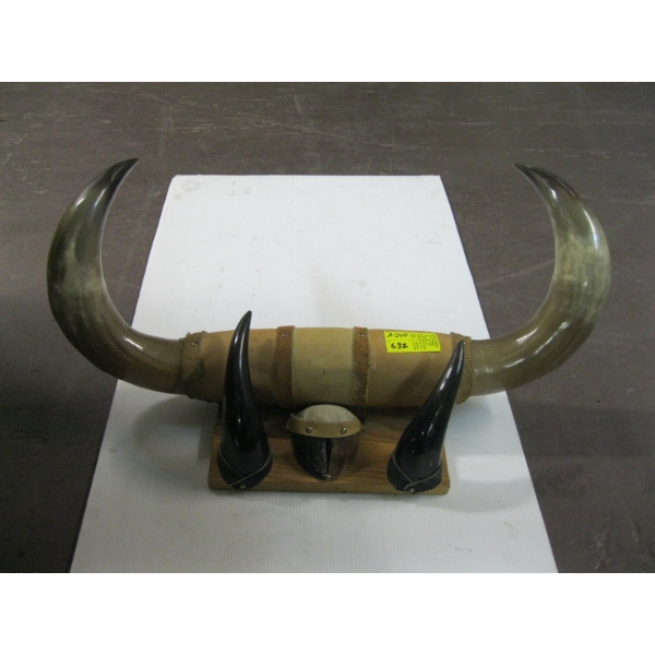 SET OF MOUNTED BULL HORNS