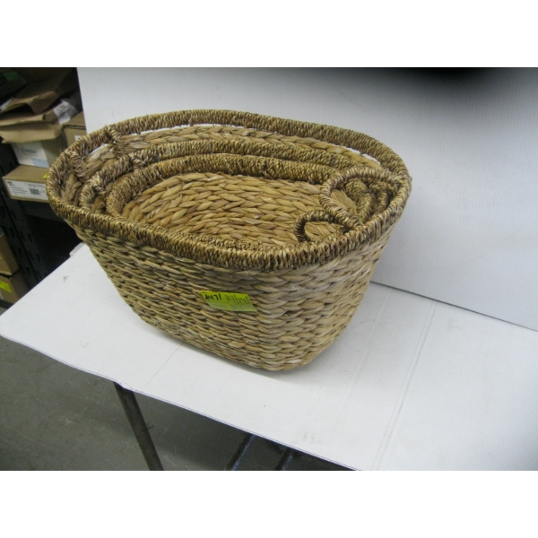 3 PIECE WICKER BASKET SET