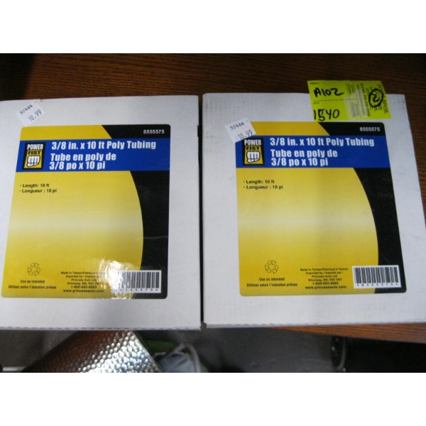 2 NEW BOXES OF 3/8"X10' POLY TUBING