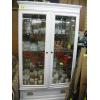 Image 1 : LG. WHITE BEVEL GLASS DOOR DISPLAY CABINET