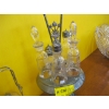 Image 3 : ANTIQUE CONDIMENT SET - 5 PIECES W/STAND & A SQUARE PICKLE JAR W/STAND