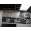 Image 2 : LG. PICTURE OF VINTAGE TRUCK  LOADED W/FRUIT BOXES & BLACK SHELF UNIT