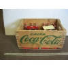Image 1 : GREEN WRITING ORIGINAL COCA COLA WOODEN CRATE W/FULL COKE BOTTLES