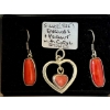 Image 1 : SILVER & CORAL PENDANT & EARRING SET