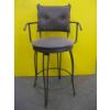 Image 2 : 5 METAL SWIVEL LEATHER ARMED BAR STOOLS