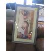 Image 1 : FRAMED PRINT OF GIRL W/FLOWERS