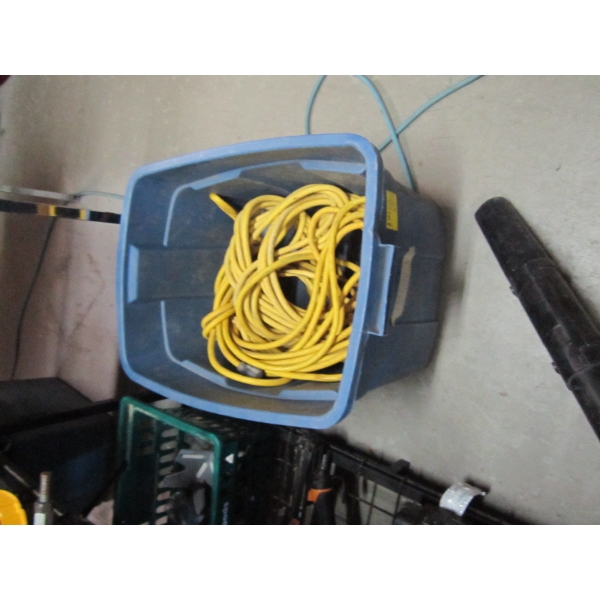 BIN W/HEAVY DUTY EXTENSION CORD