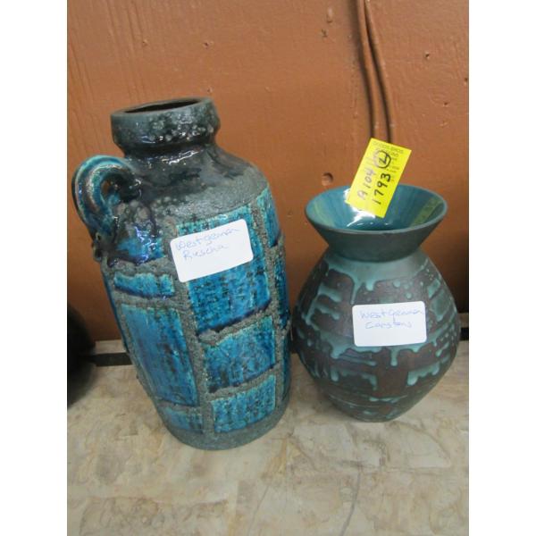WEST GERMAN RUSCHA VASE & WEST GERMAN CANSTANS VASE