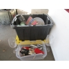 Image 1 : 2 BOXES OF MISC. PLASTIC WINEGLASSES, UTENSILS, ETC.