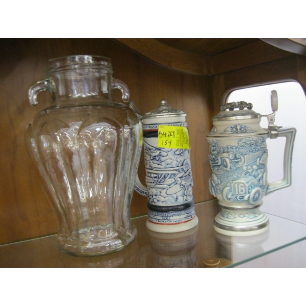 2 STEINS & A GLASS JAR