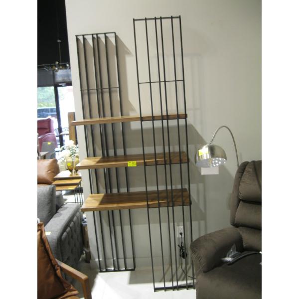 WOOD & METAL SHELF UNIT W/3 SHELVES