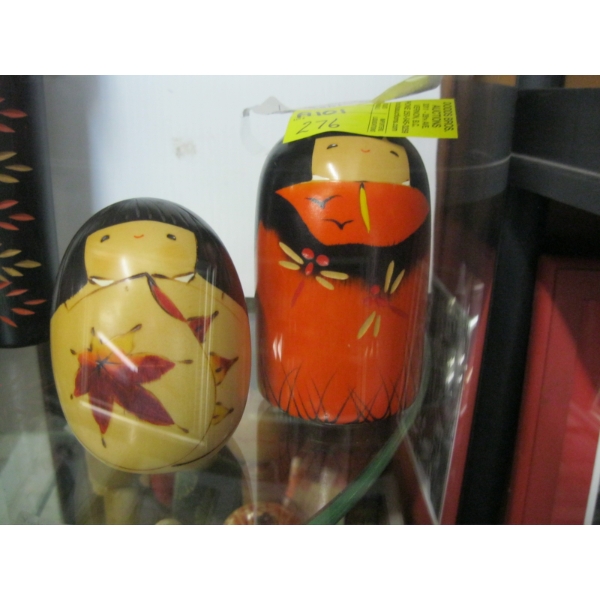 2 KOKESHI DOLL - 1 SIGNED, 1 MUSICAL