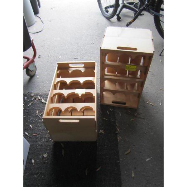 2 - WOODEN WINE BOXES/RACKS