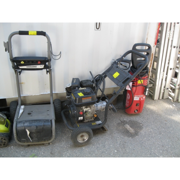 "AS IS" PRESSURE WASHER & 2 PRESSURE WASHER STANDS & AN ELECTRIC PRESSURE WASHER