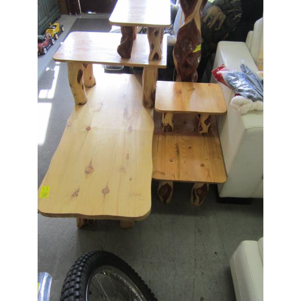 3 PIECE COFFEE & END TABLE SET MADE OF DIAMOND WILLOW