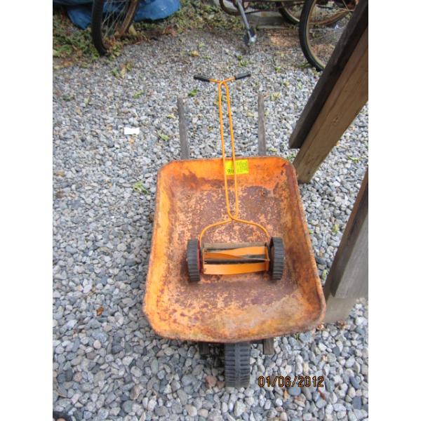 MINIATURE WHEELBARROW & LAWNMOWER