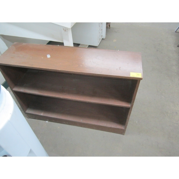 2 ARBORITE SHELF UNITS & END TABLE