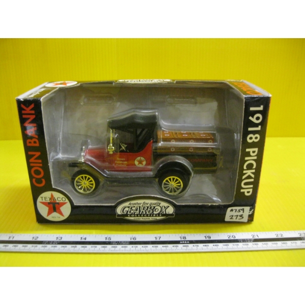 TEXACO 1918 PICK UP TRUCK COIN BANK