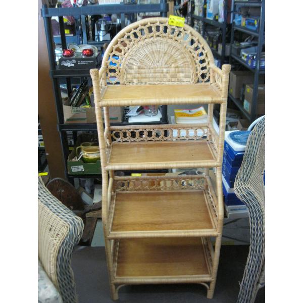 WICKER SHELF UNIT