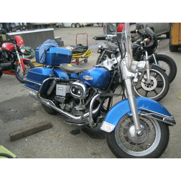 1974 BLUE HARLEY DAVIDSON 1200CC MOTORCYCLE, VIN 2A36557H4, 80,825KMs, - WITH PAPERS