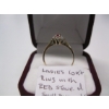 Image 4 : LADIES 10KT RING W/RED STONE & SM. DIAMONDS SZ 7 1/2