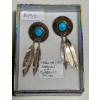 Image 1 : STERLING SILVER (.925) EARRINGS W/TURQUOISE STONES