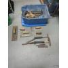 Image 1 : BIN OF TROWELS, HAMMERS, ETC.
