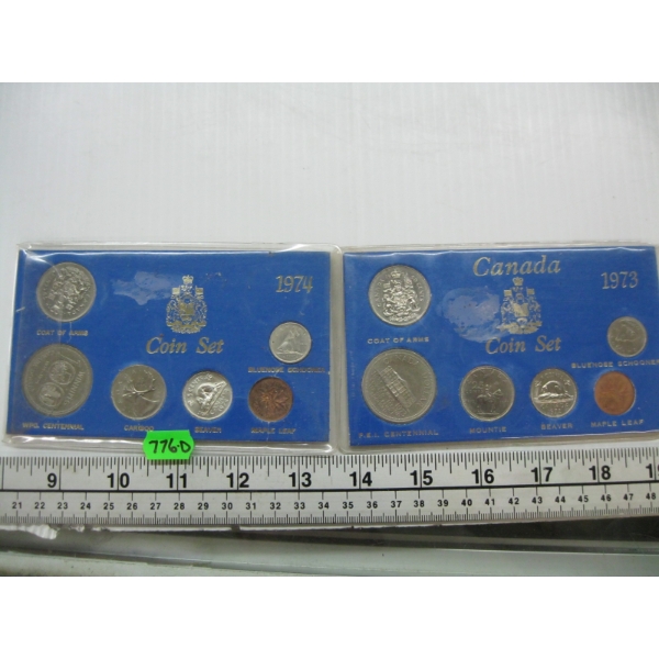 2 CDN COINS SETS - 1973 & 1974