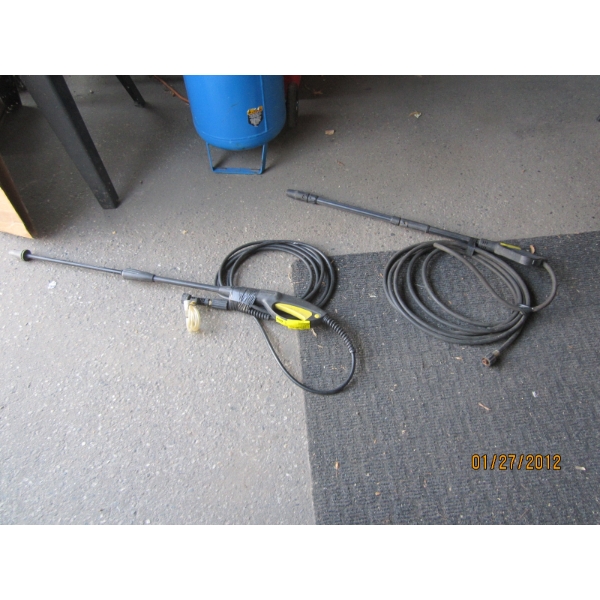 2 PRESSURE WASHER NOZZLES W/HOSE