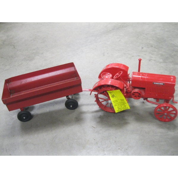MCCORMACK DEERING DIECAST TRACTOR W/WAGON