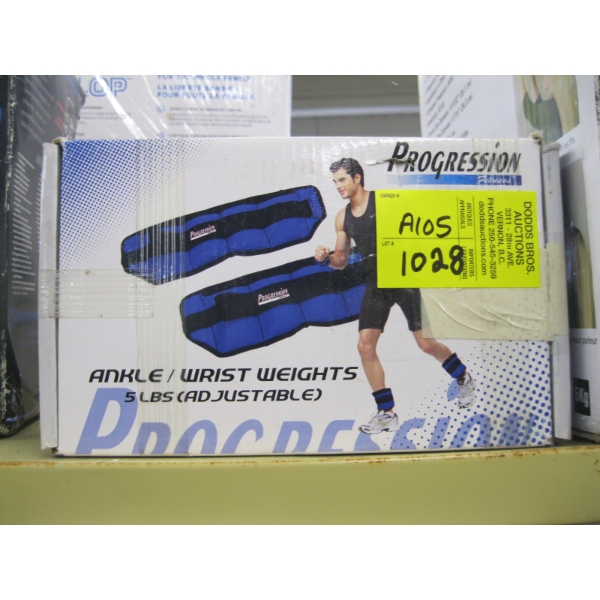 SM. BOX OF ANKLE & WRIST WEIGHTS - 5LBS, ADJUSTABLE