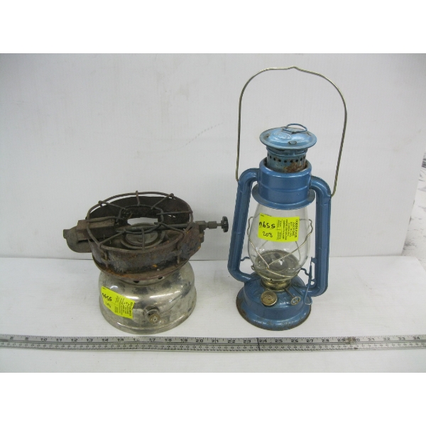 PLUMBER'S STOVE & A BARN LANTERN