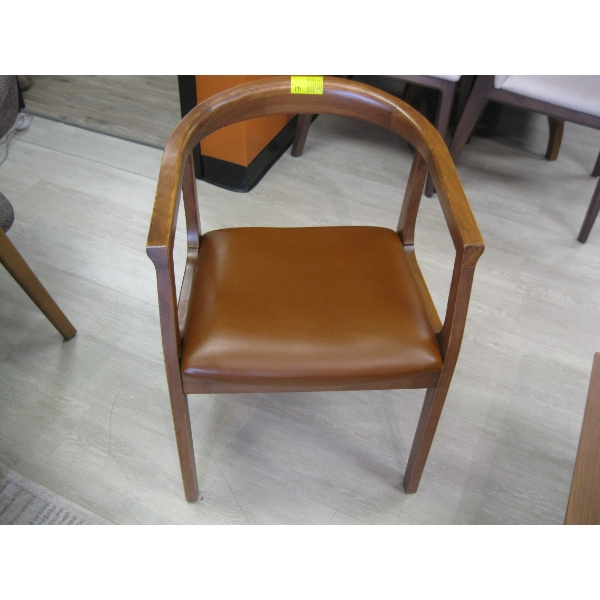 WOOD FRAMED UPHOLSTERED DINING CHAIR