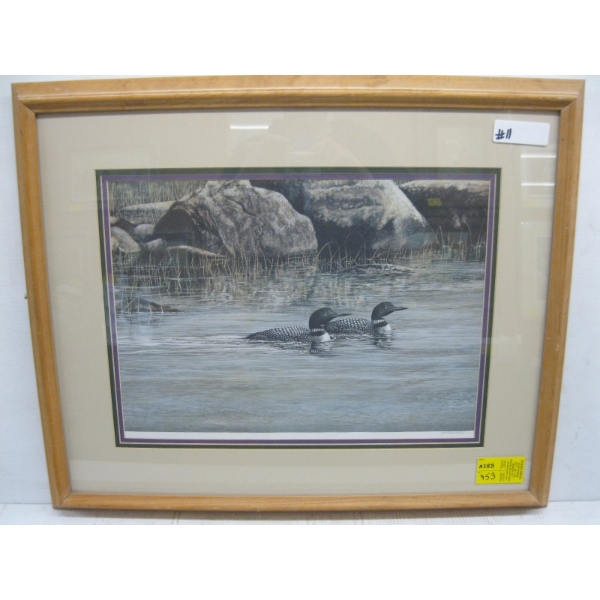 FRAMED PRINT OF THE LOONS