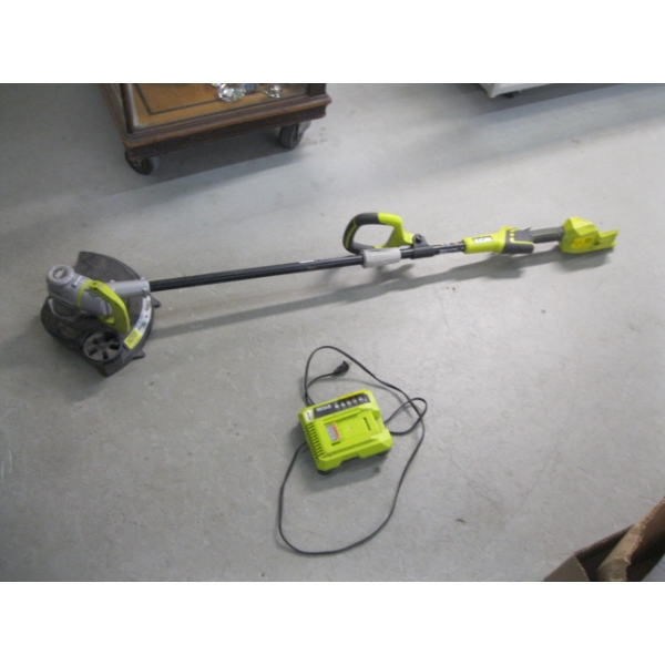 RYOBI CORDLESS WEED TRIMMER - CHARGER, NO BATTERY