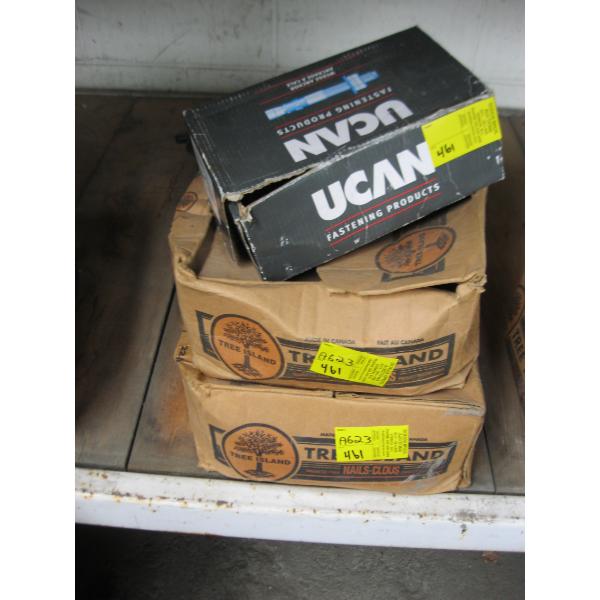 2 BOXES OF NAILS & PART BOX OF CEMENT BOLTS