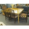 Image 3 : RATTAN BAMBOO LOOK DINING TABLE W/1 LEAF & 6 CHAIRS