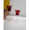Image 2 : MISC. TALL RED CANDLEHOLDER/WINEGLASSES