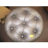 Image 2 : ROUND GREY LEATHER OTTOMAN