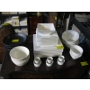 Image 1 : LG. LOT OF WHITE & BLACK DISHES - SOME CHIPPED