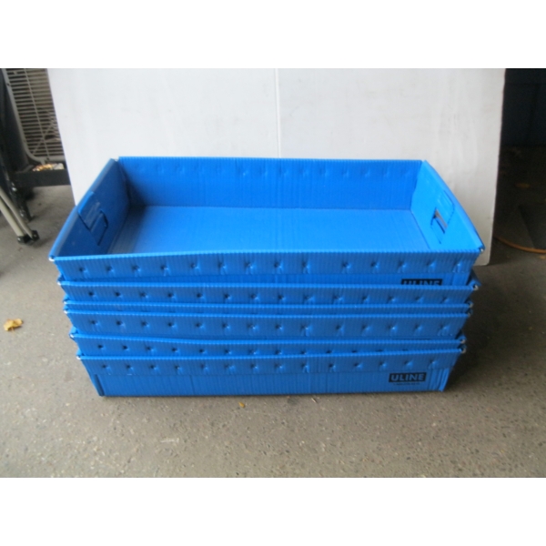 6 BLUE ULINE TUBS W/HANDLES - 31X19X6"