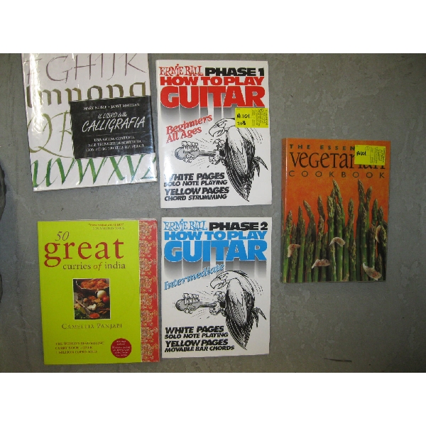 GUITAR, CALLIGRAPHY & COOK BOOKS