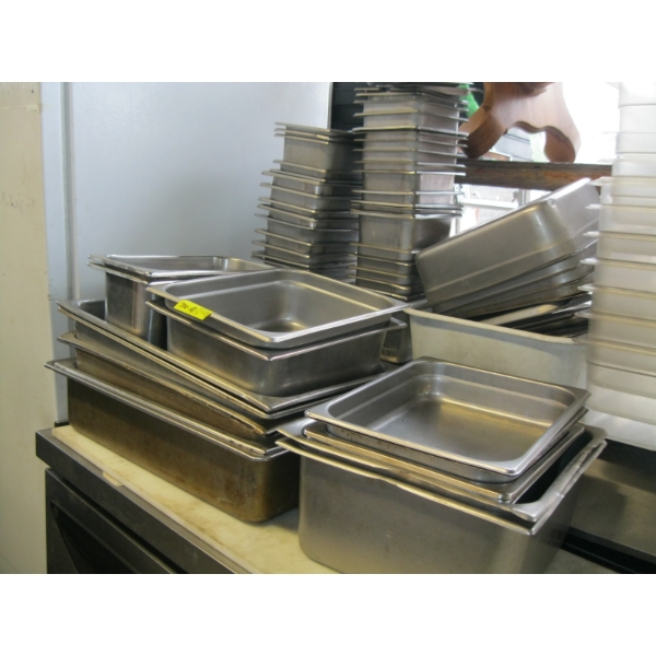 LG. LOT OF STAINLESS STEEL PAN INSERTS