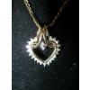 Image 2 : LADIES 10KT NECKLACE W/DIAMOND HEART PENDANT, 18"