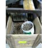 Image 1 : WOODEN CRATE W/LG. LOT OF SQUARE NAILS - VARIOUS SIZES